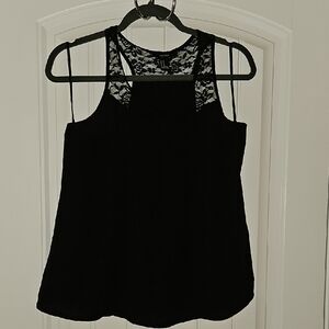 Forever 21 Black Lace Detail Tank Top